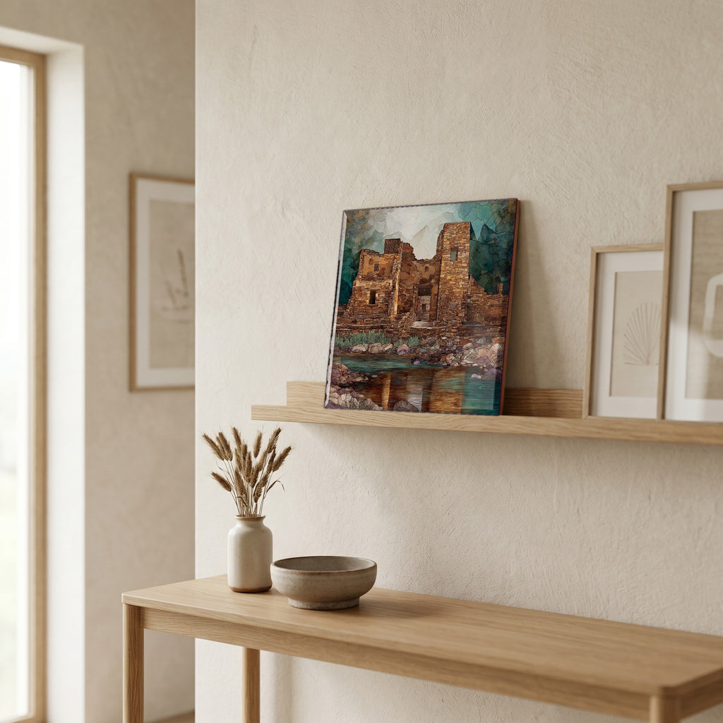 In the entryway, first thing you see.