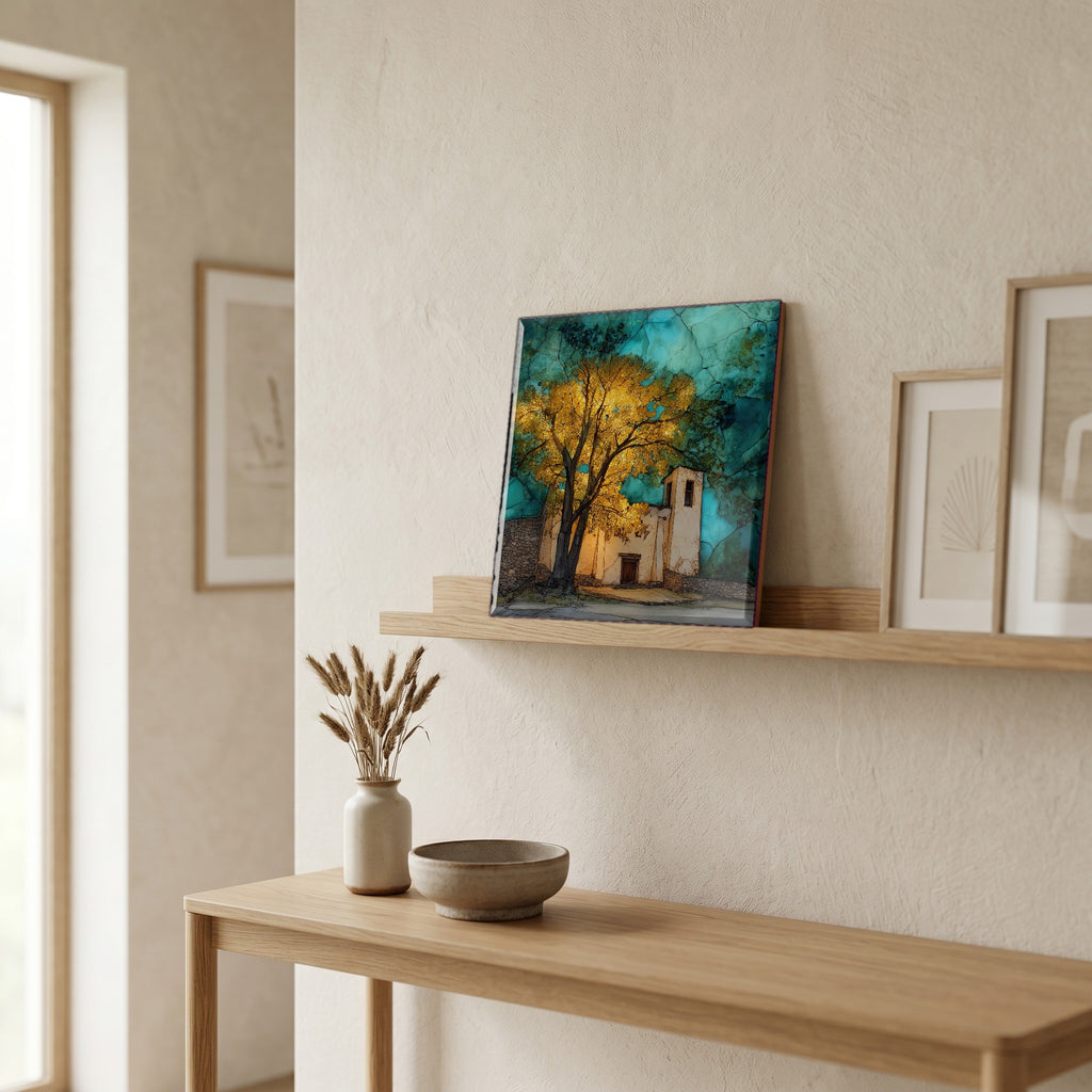 In the entryway, first thing you see.
