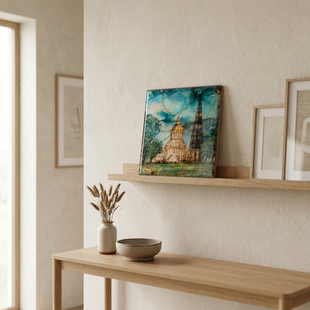 In the entryway, first thing you see.