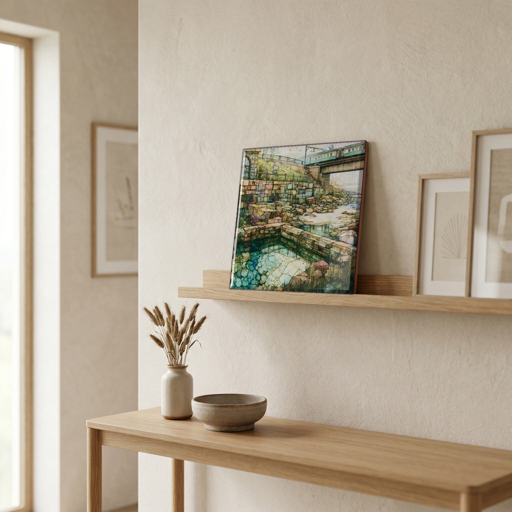 In the entryway, first thing you see.
