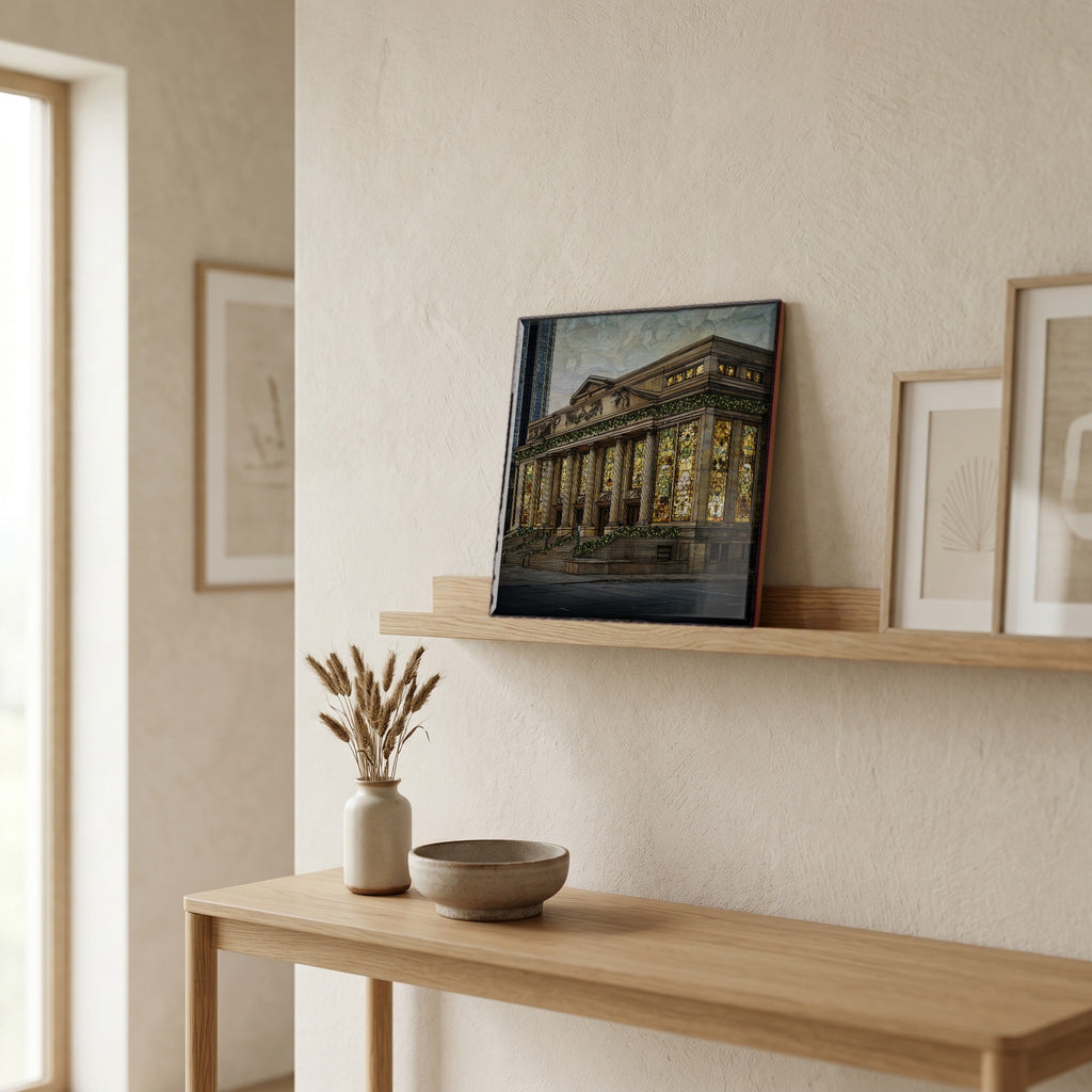 In the entryway, first thing you see.