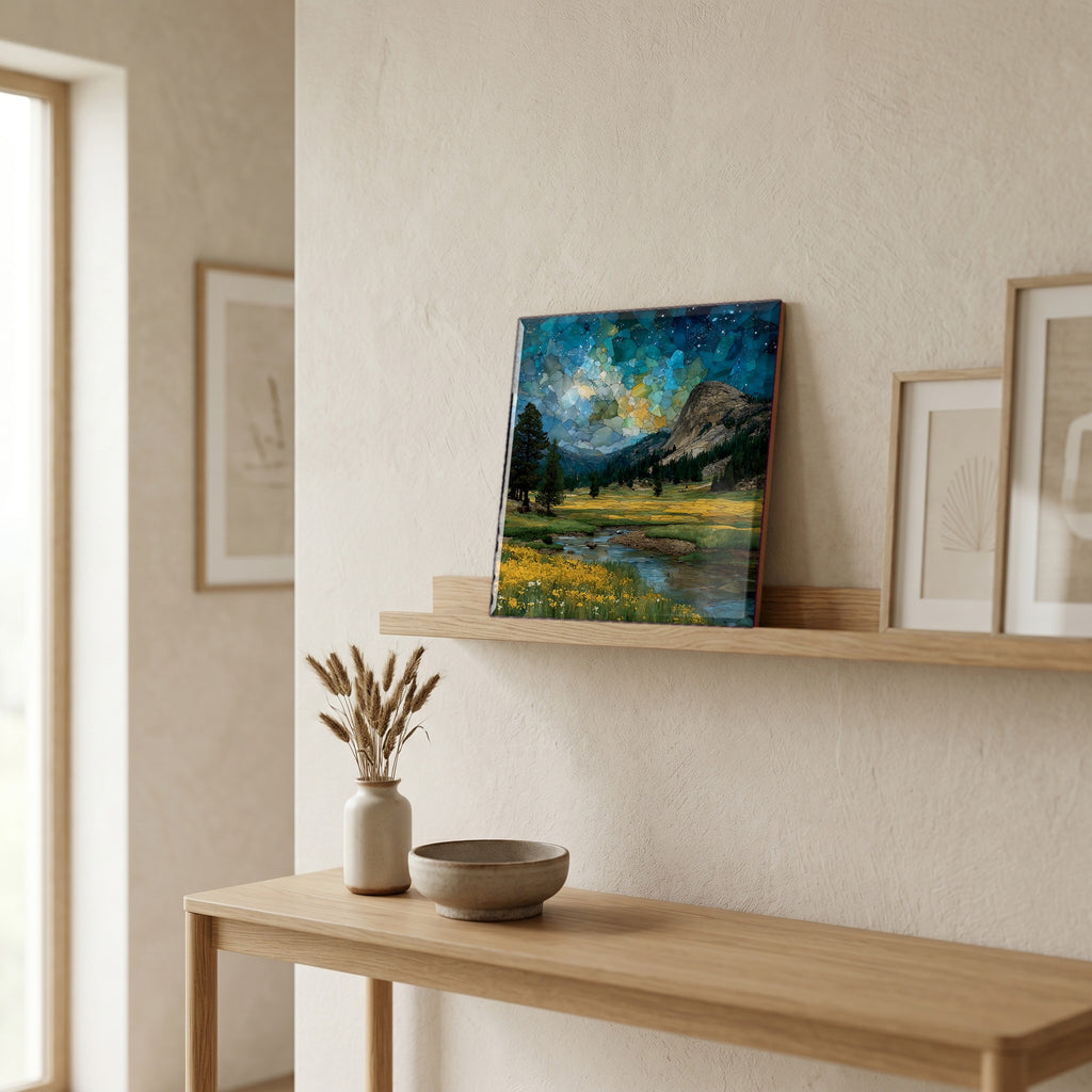 In the entryway, first thing you see.