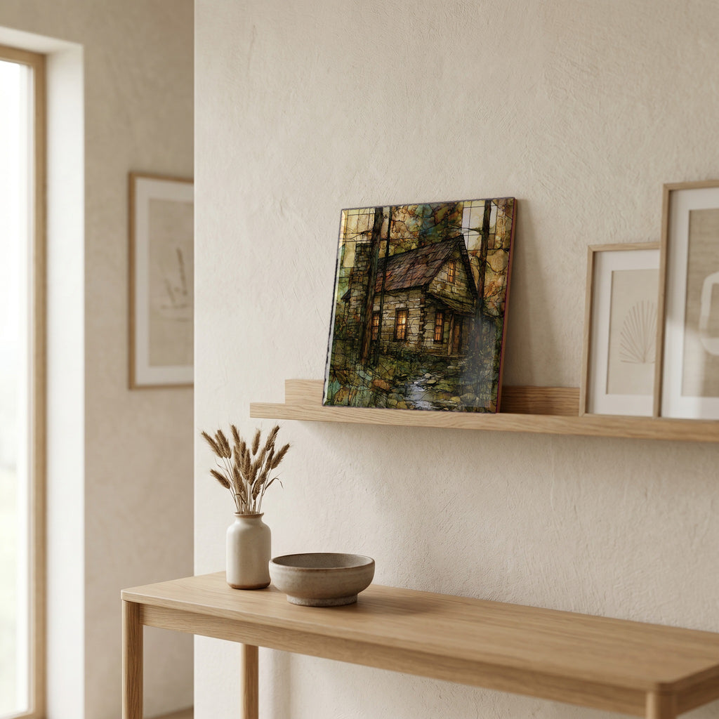 In the entryway, first thing you see.
