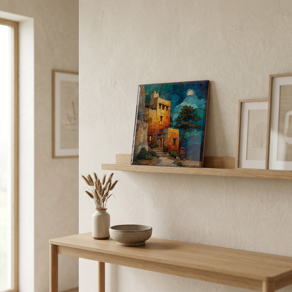 In the entryway, first thing you see.