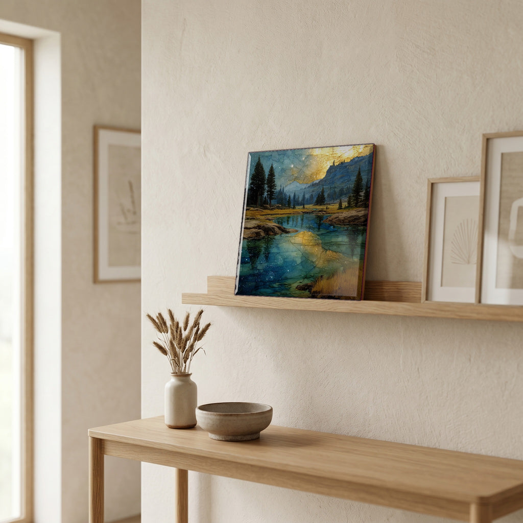 In the entryway, first thing you see.