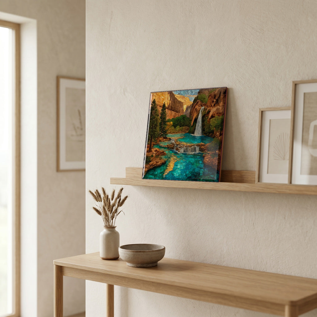 In the entryway, first thing you see.