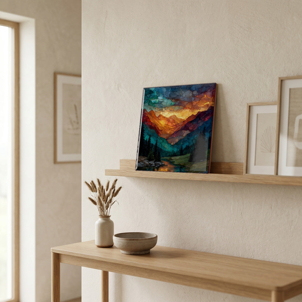 In the entryway, first thing you see.