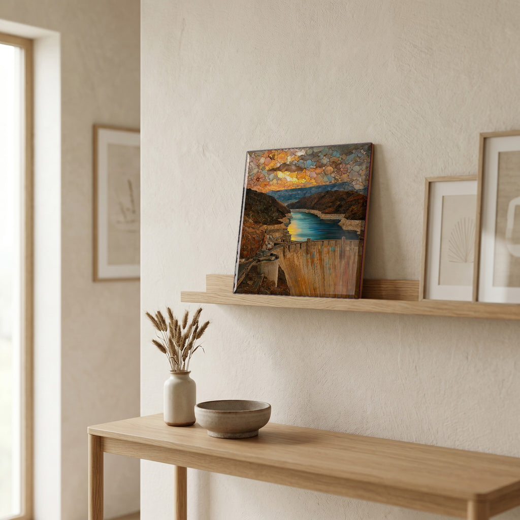 In the entryway, first thing you see.