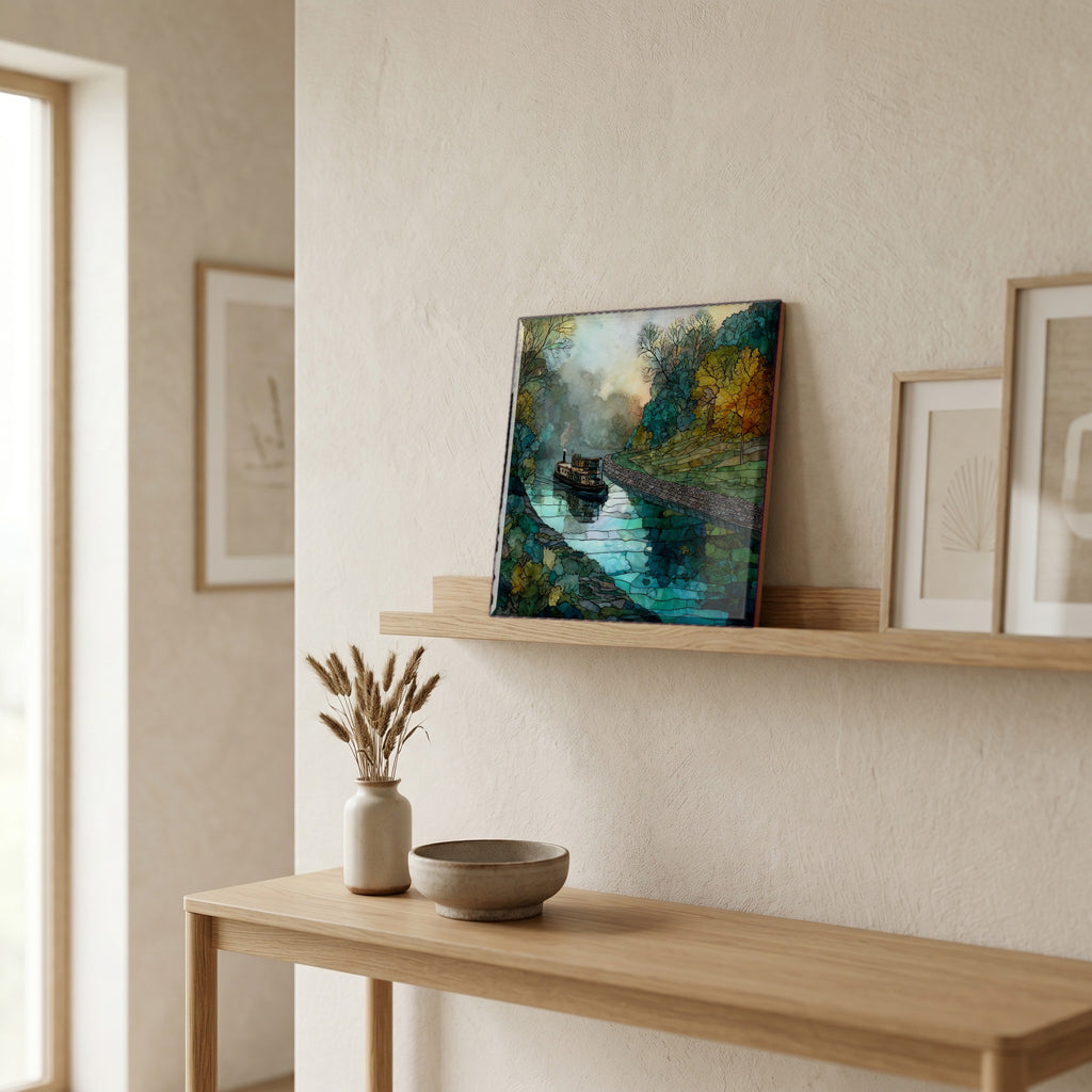 In the entryway, first thing you see.