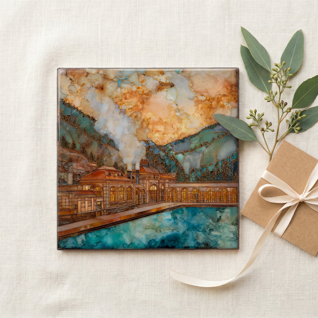 Glenwood Springs hot pool Ceramic Art Tile — gifting