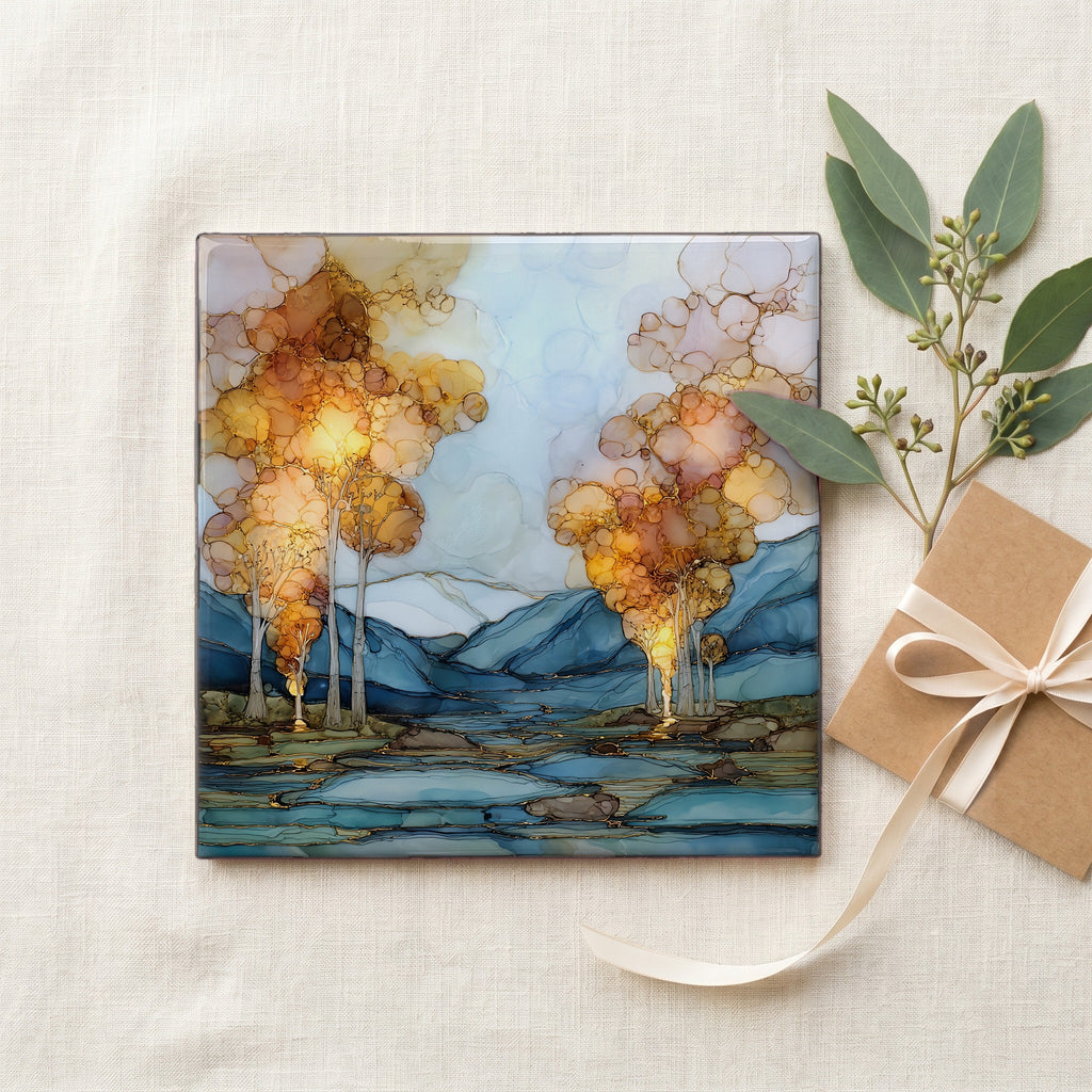 Cottonwood Hot Springs Sawatch Range Ceramic Art Tile — gifting