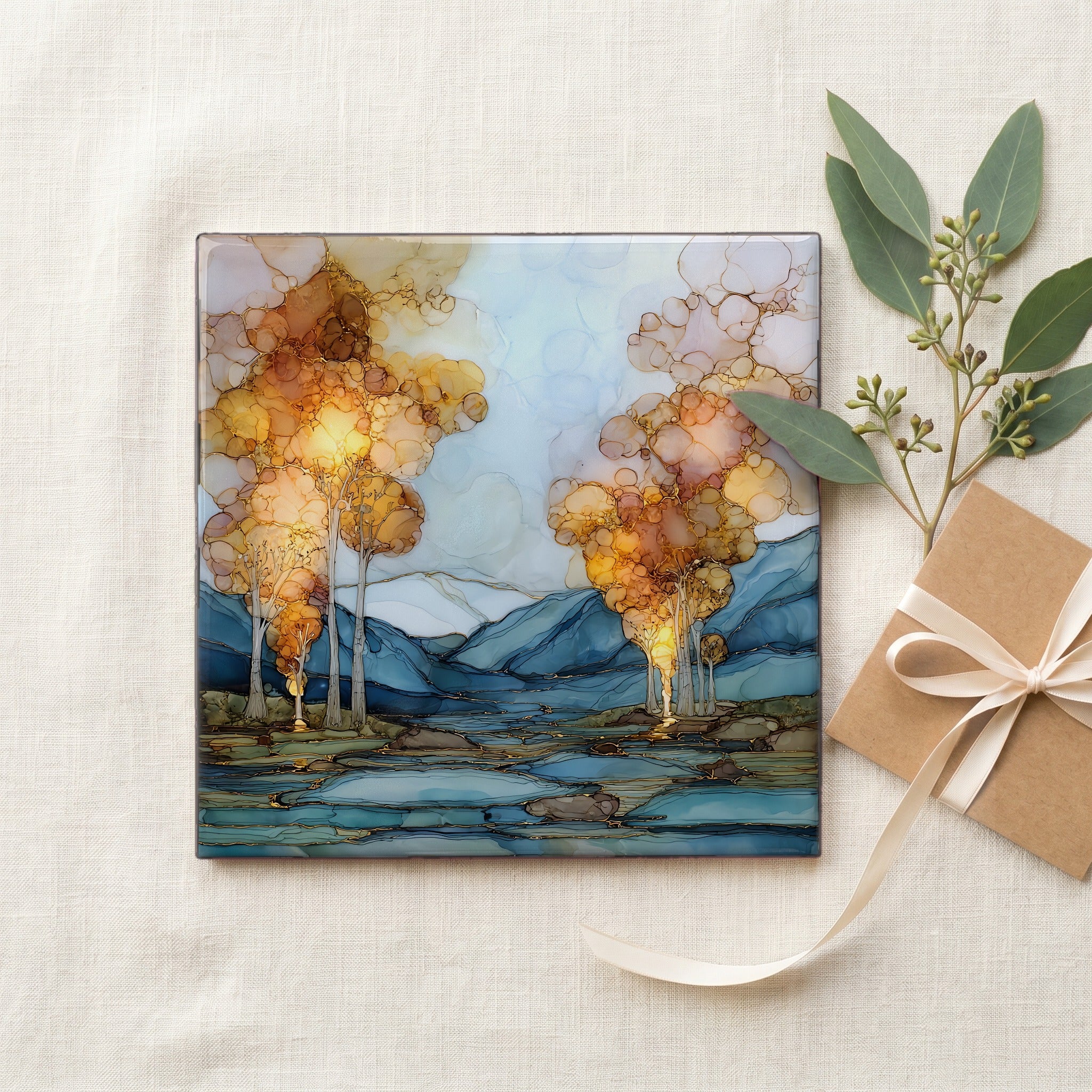 Cottonwood Hot Springs Sawatch Range Ceramic Art Tile — gifting