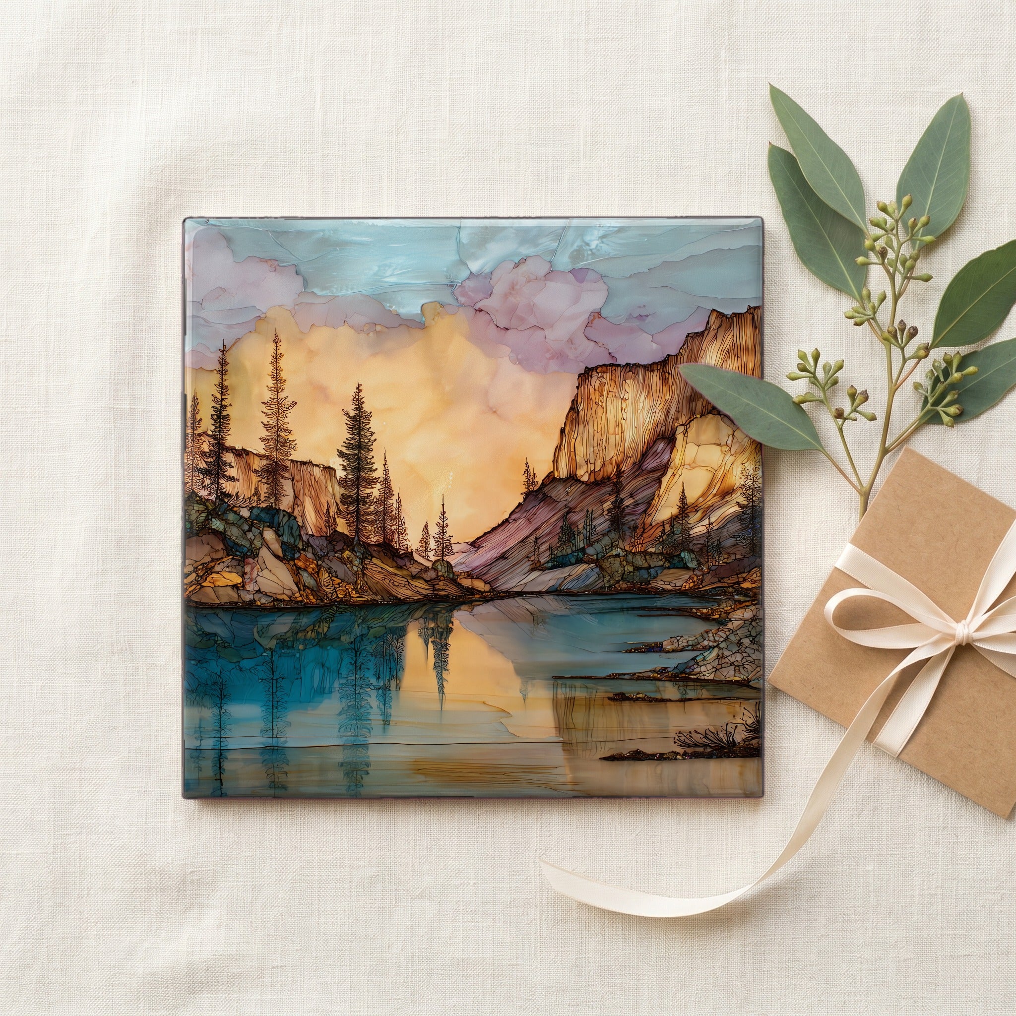 Trappers Lake Flat Tops Ceramic Art Tile — gifting