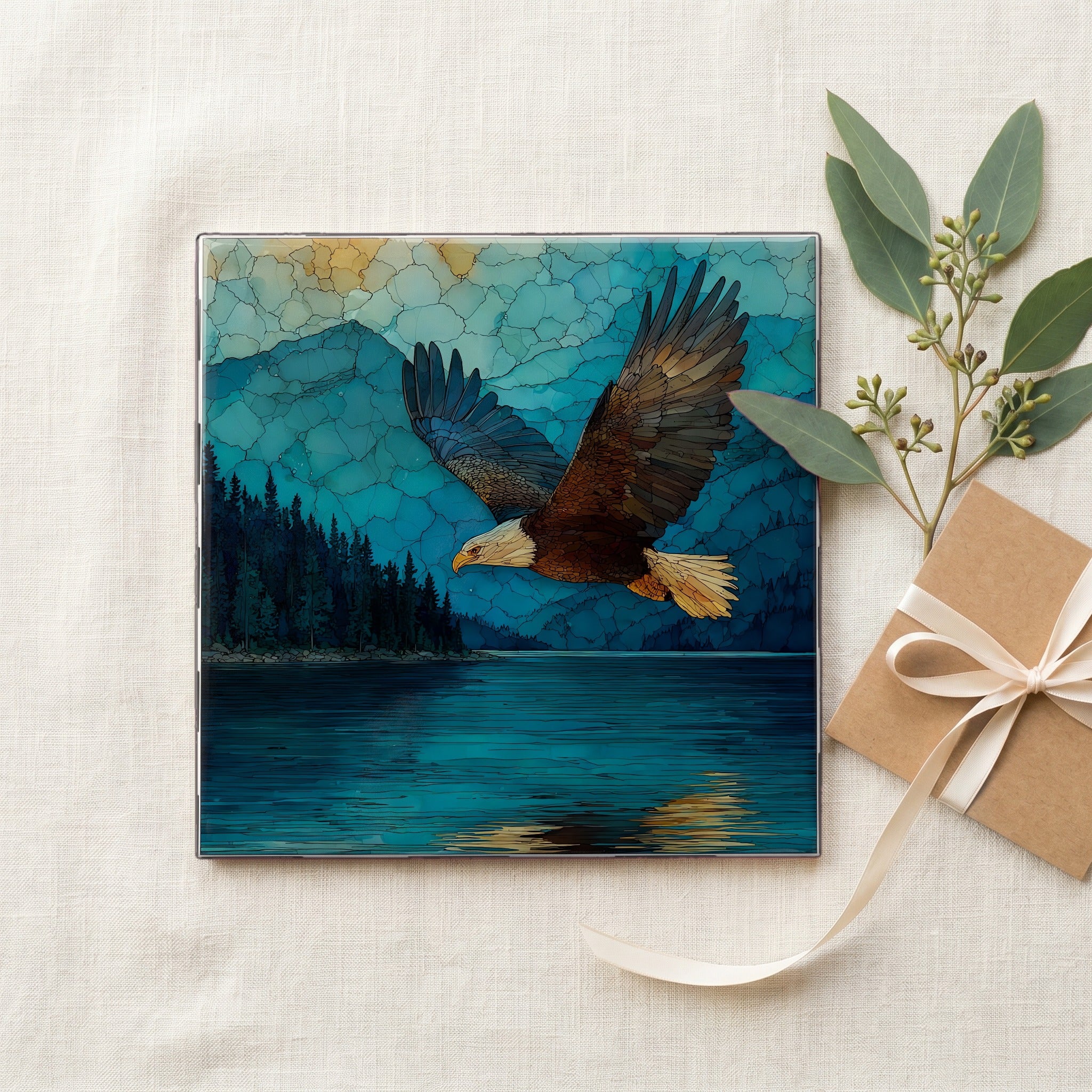 bald eagle over Lake — gifting