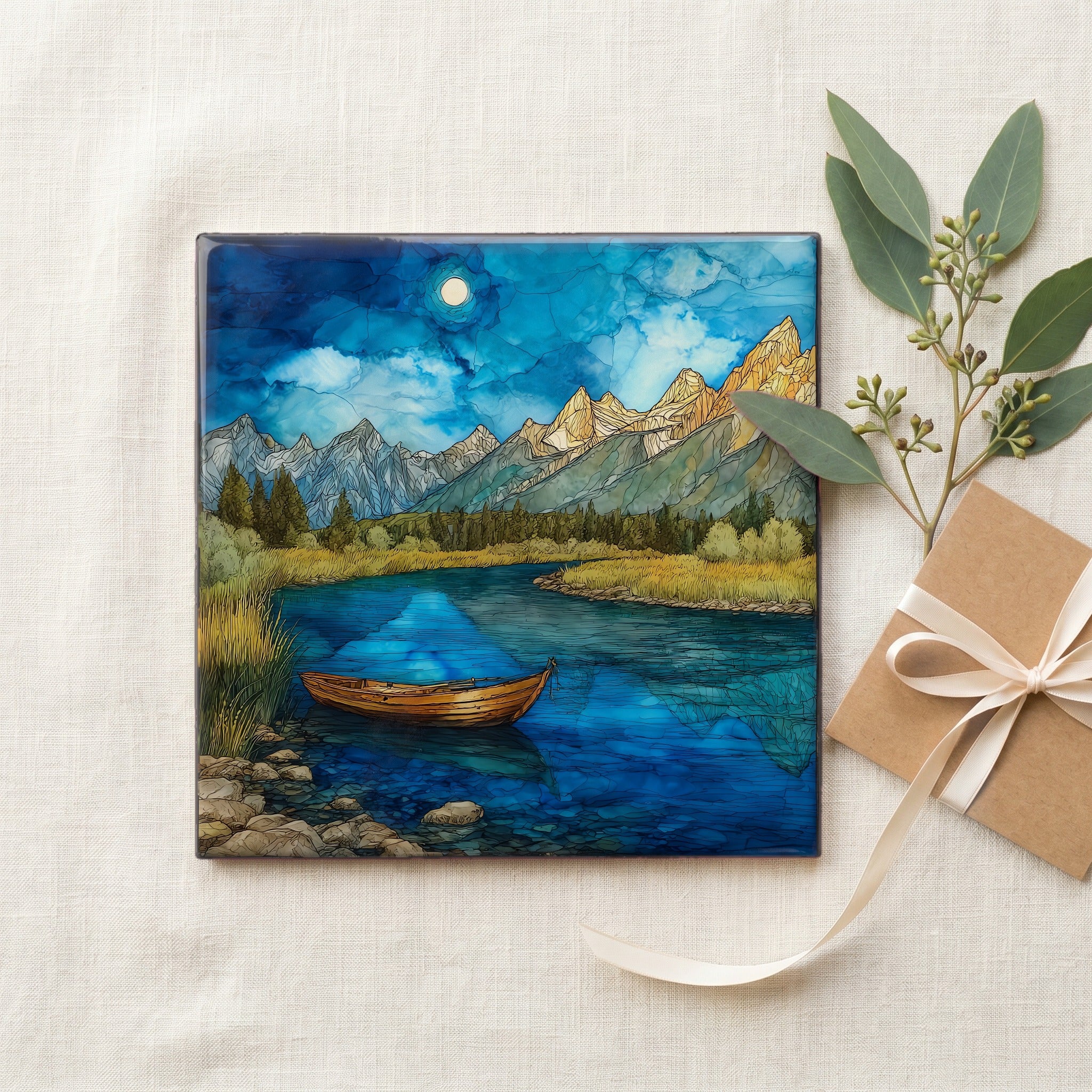 a wooden Mackenzie drift boat on the Snake — gifting