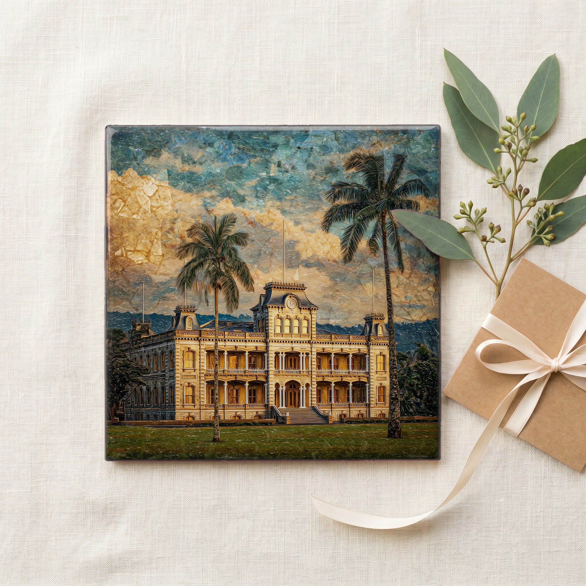 Iolani Palace Oahu Ceramic Art Tile — gifting