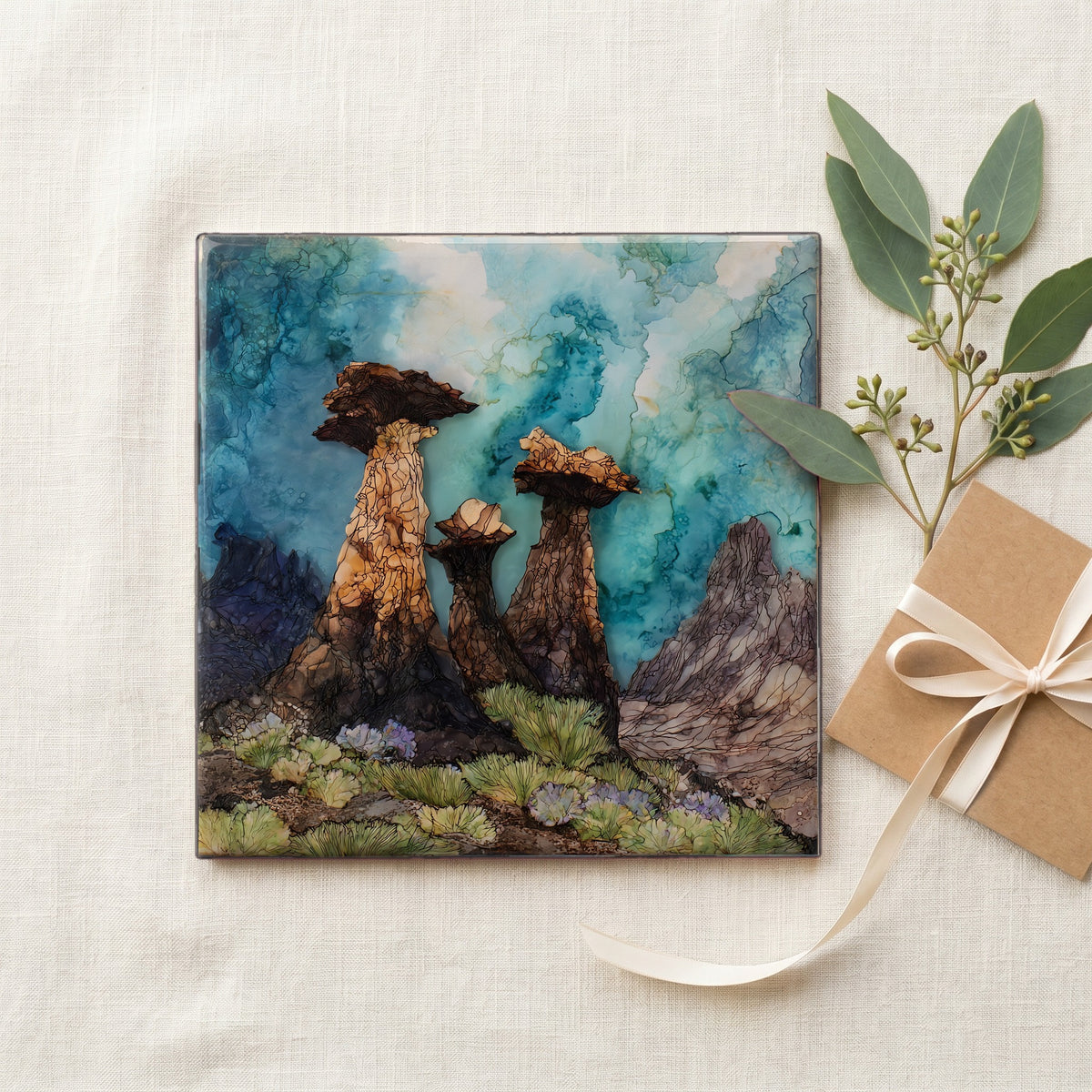 Toadstool hoodoo formations rising — gifting