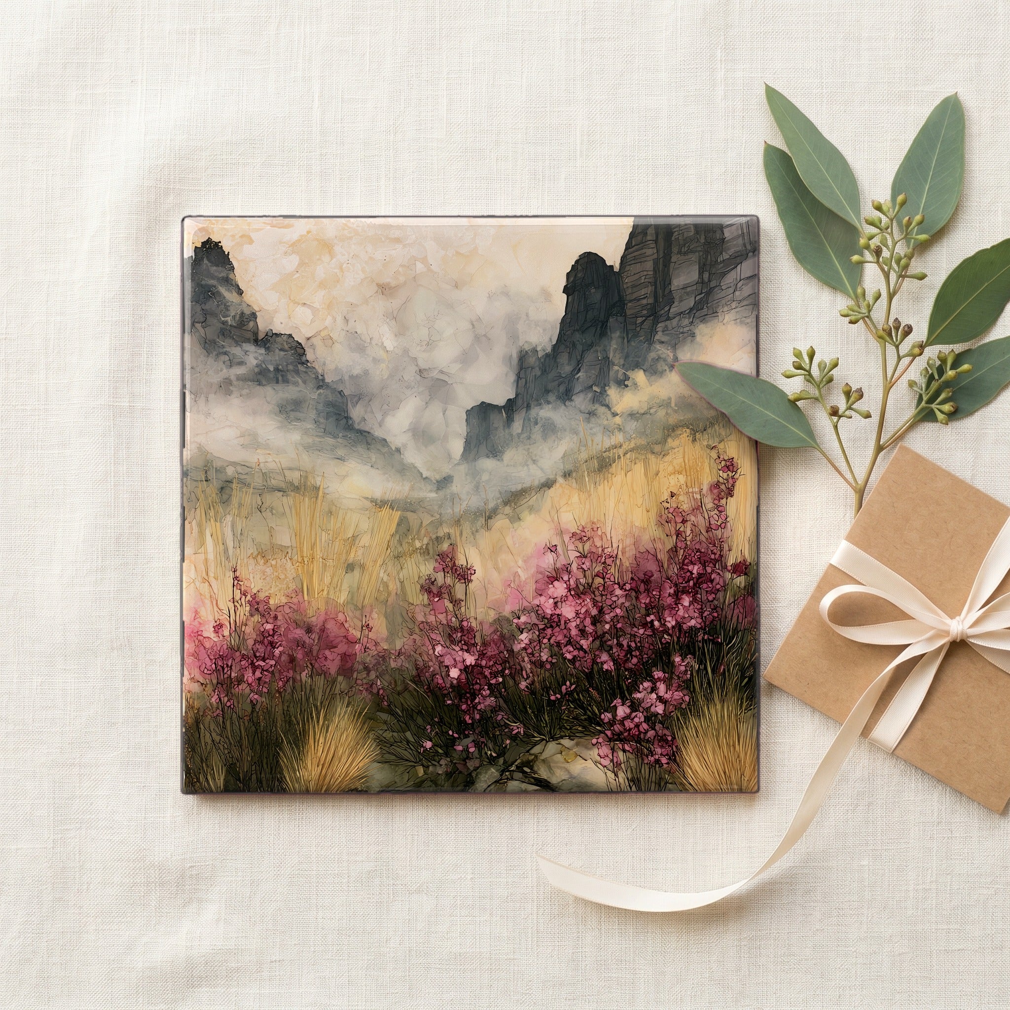 a hillside of pink ericas and — gifting