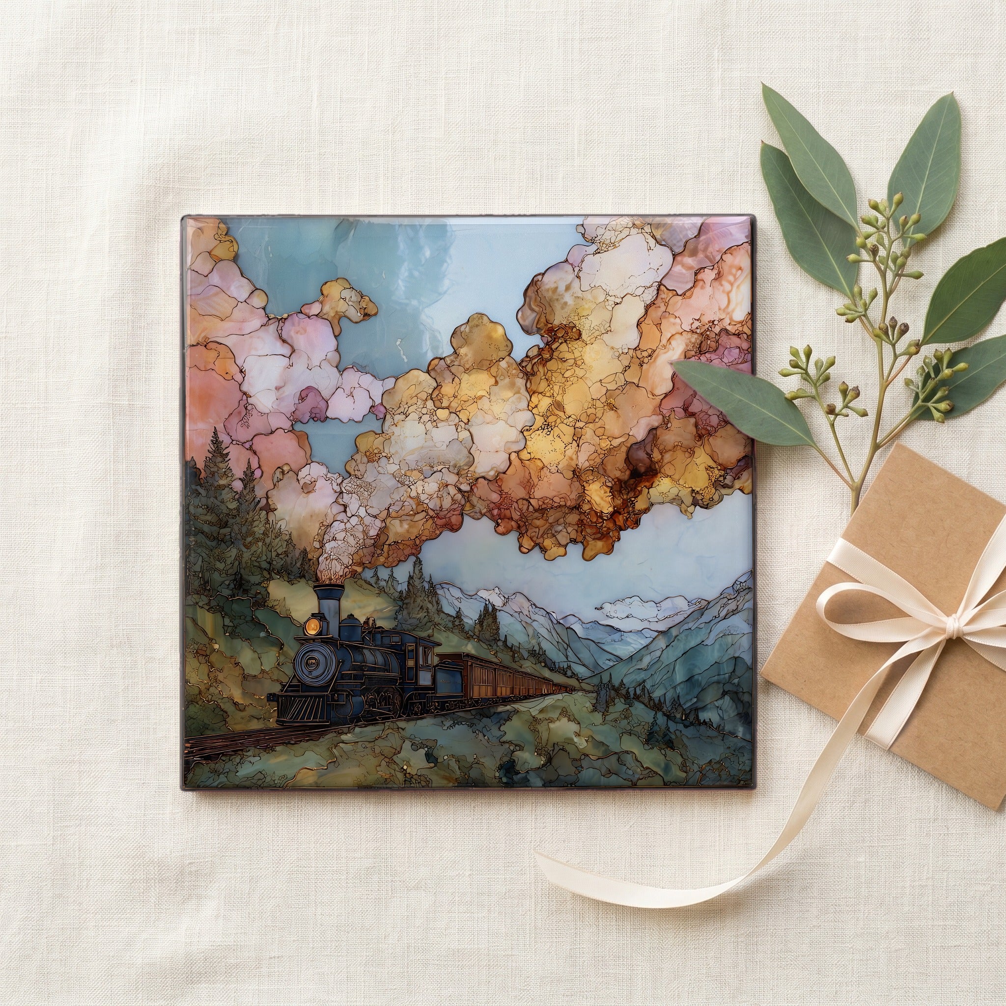 Leadville C&S at French Gulch Sawatch Range Ceramic Art Tile — gifting