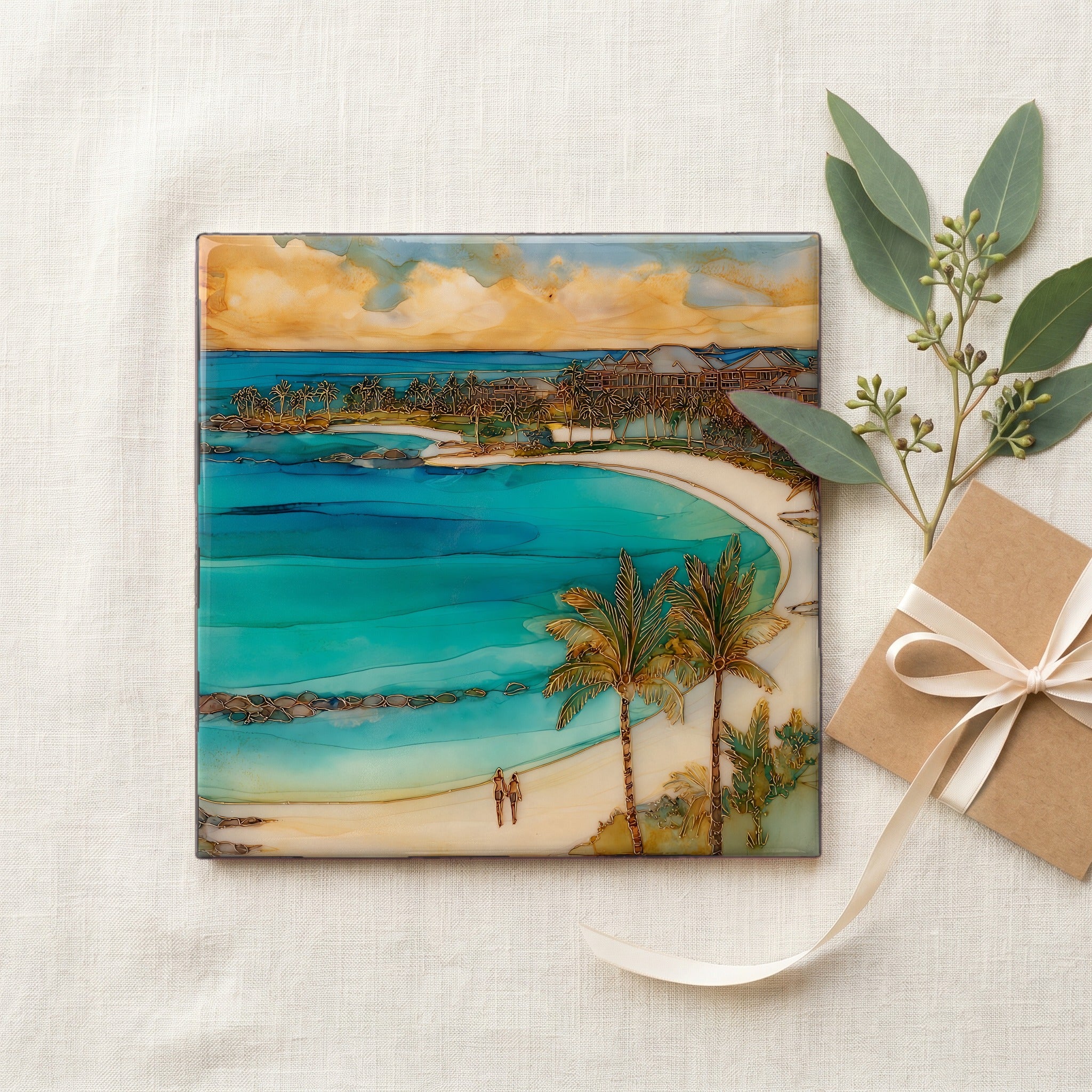 Ko Olina Lagoons Oahu Ceramic Art Tile — gifting
