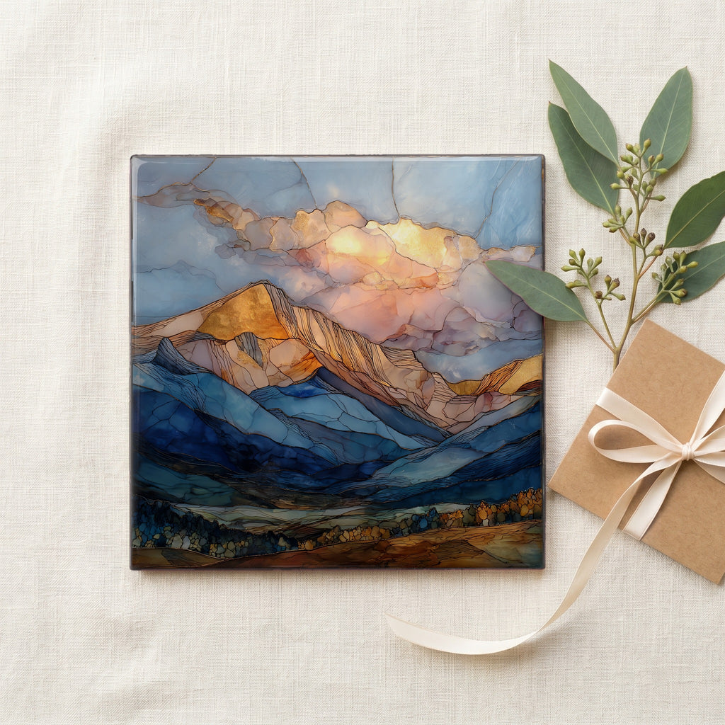 Mount Princeton Collegiate Peaks Sawatch Range Ceramic Art Tile — gifting