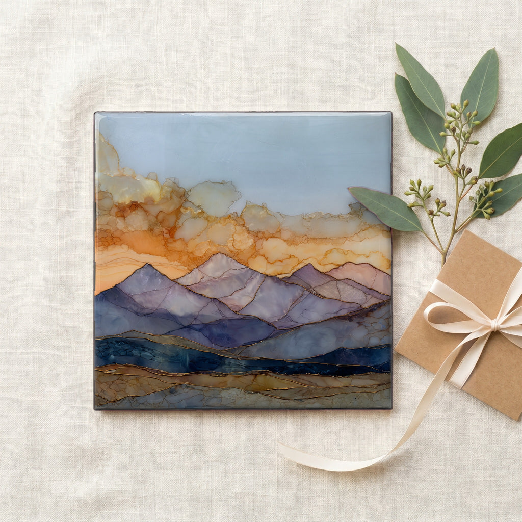 Mount Massive long ridge Sawatch Range Ceramic Art Tile — gifting