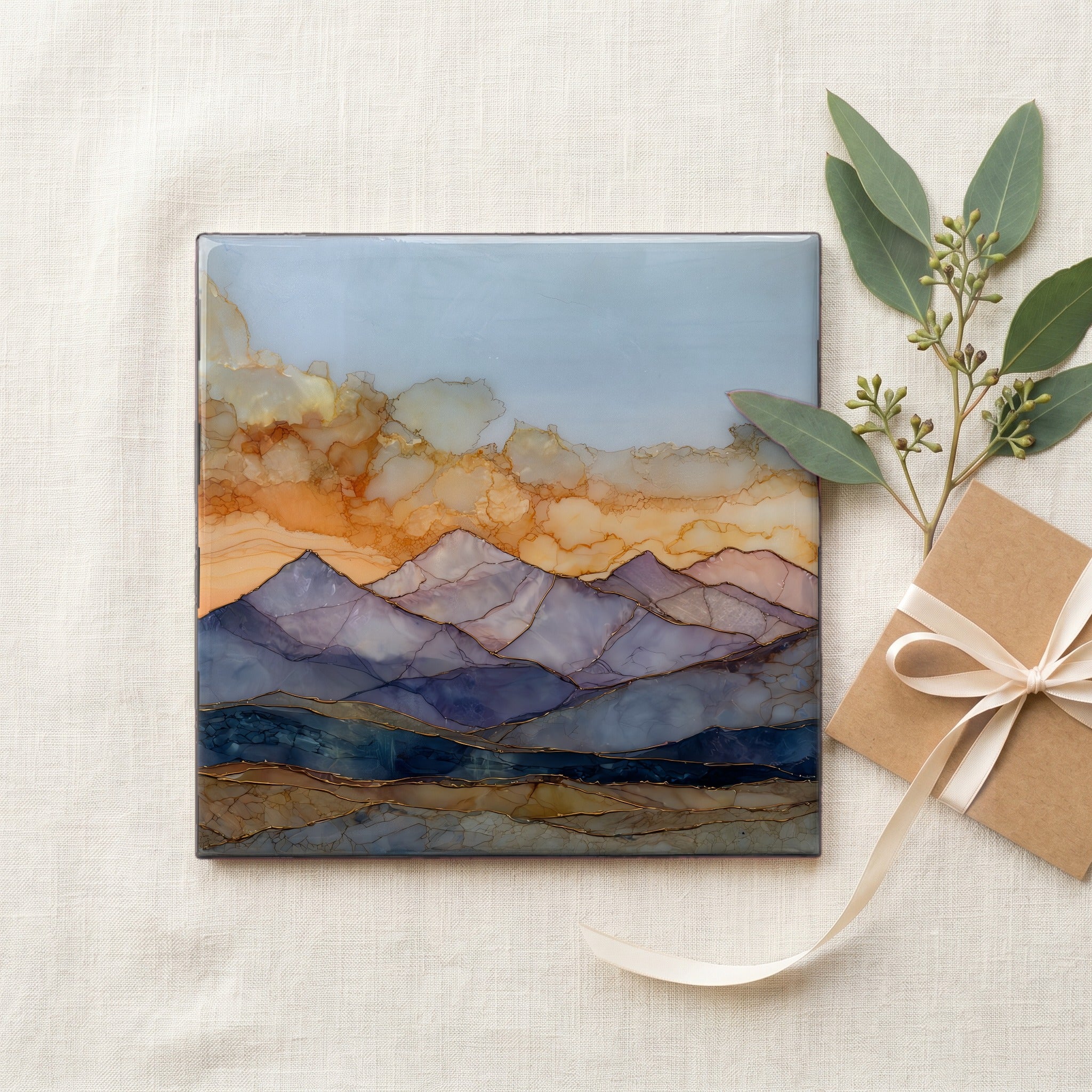 Mount Massive long ridge Sawatch Range Ceramic Art Tile — gifting