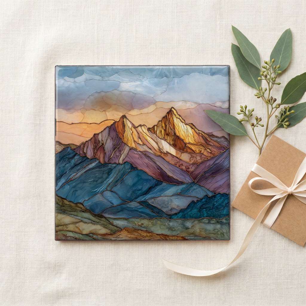Mount Wilson and Wilson Peak San Juans Ceramic Art Tile — gifting
