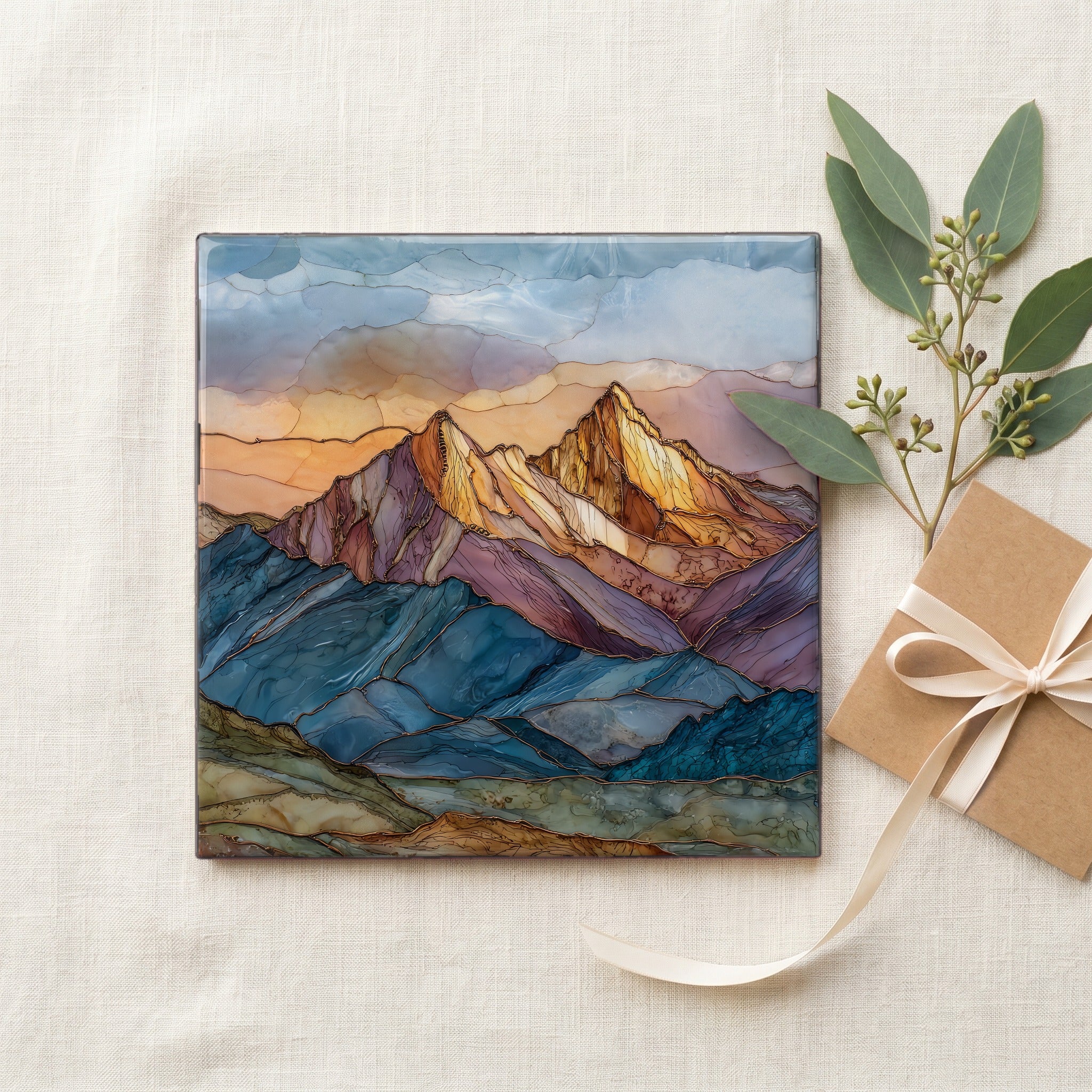Mount Wilson and Wilson Peak San Juans Ceramic Art Tile — gifting