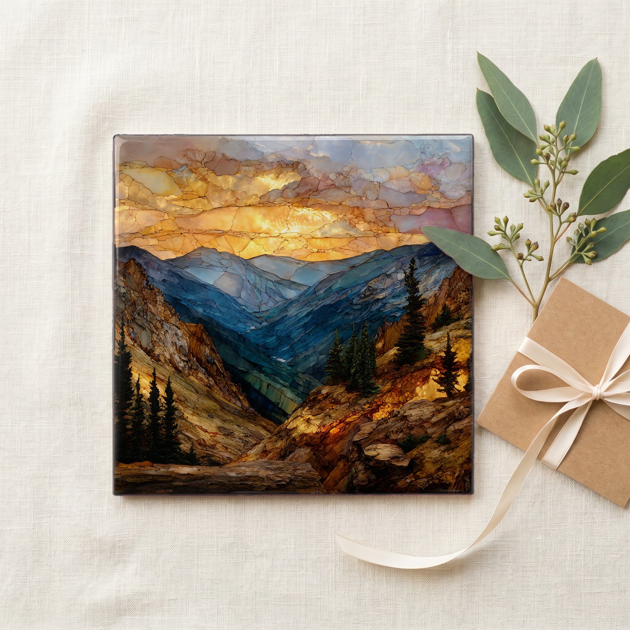 Forest Canyon overlook Rocky Mountain National Park Ceramic Art Tile — gifting