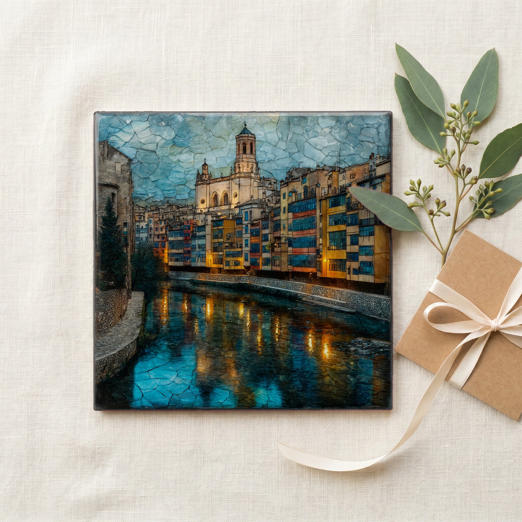 Girona Old Town colored riverfront — gifting