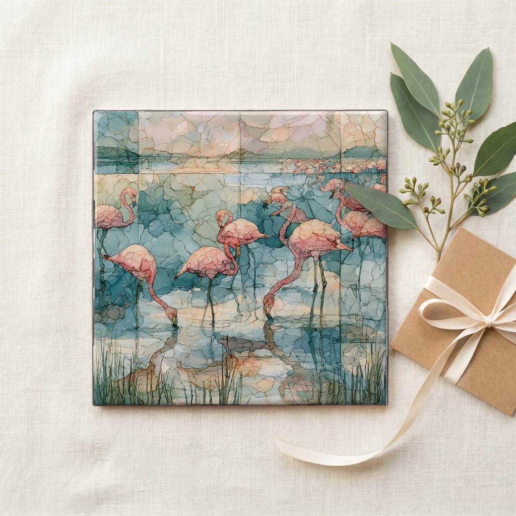 flamingos wading the shallow — gifting