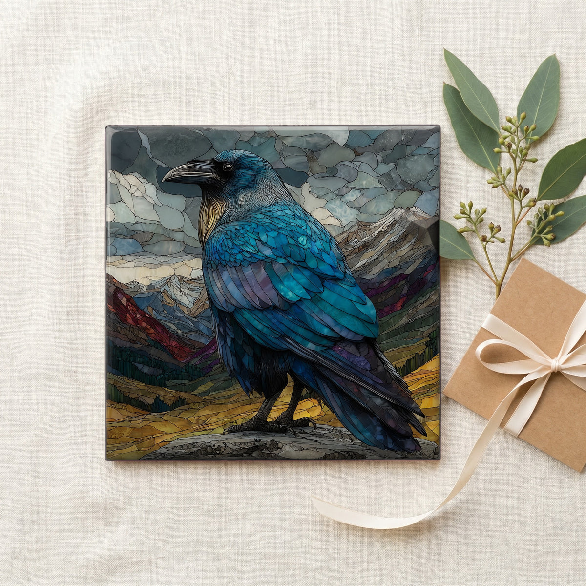 a common raven perched — gifting