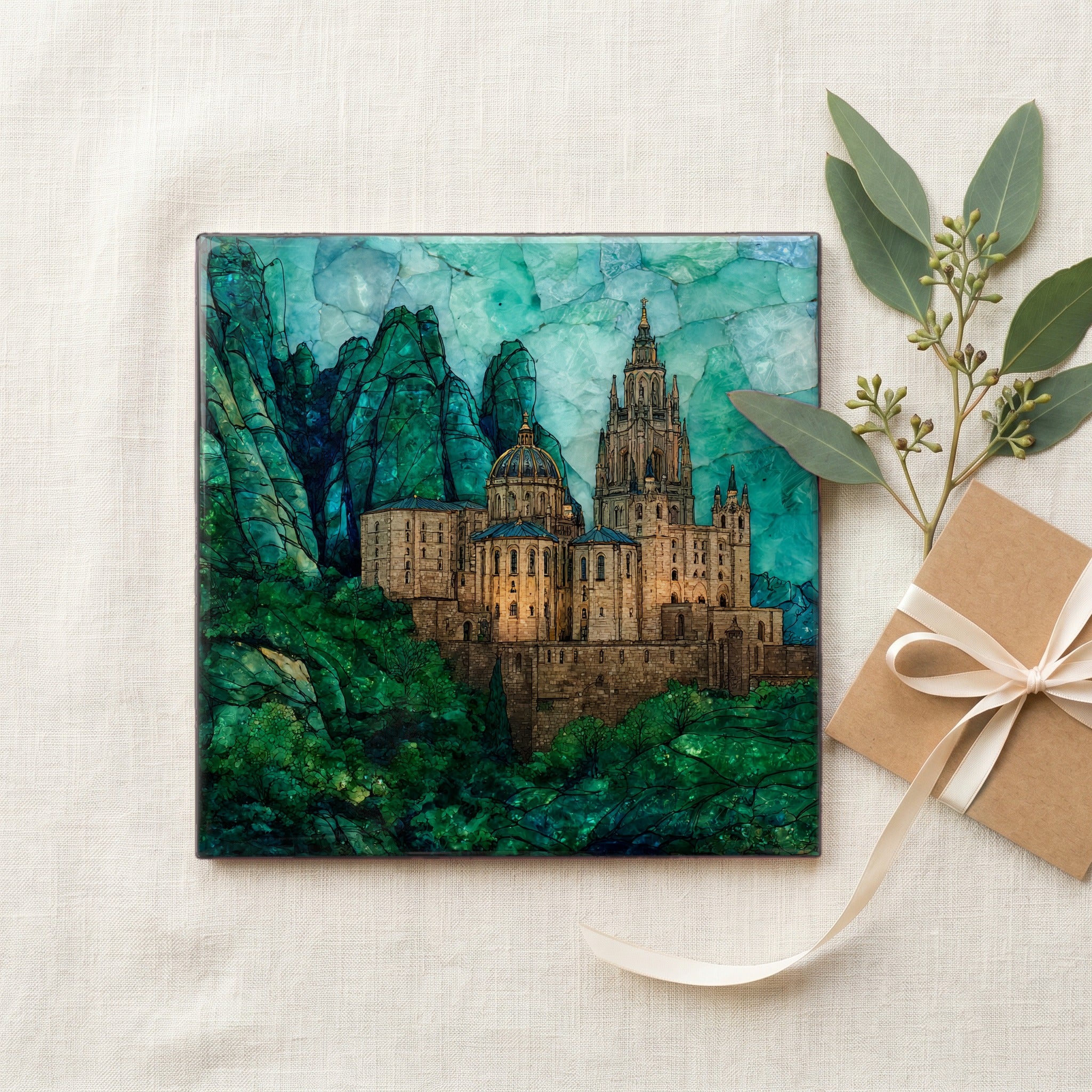 Montserrat monastery on jagged peaks — gifting