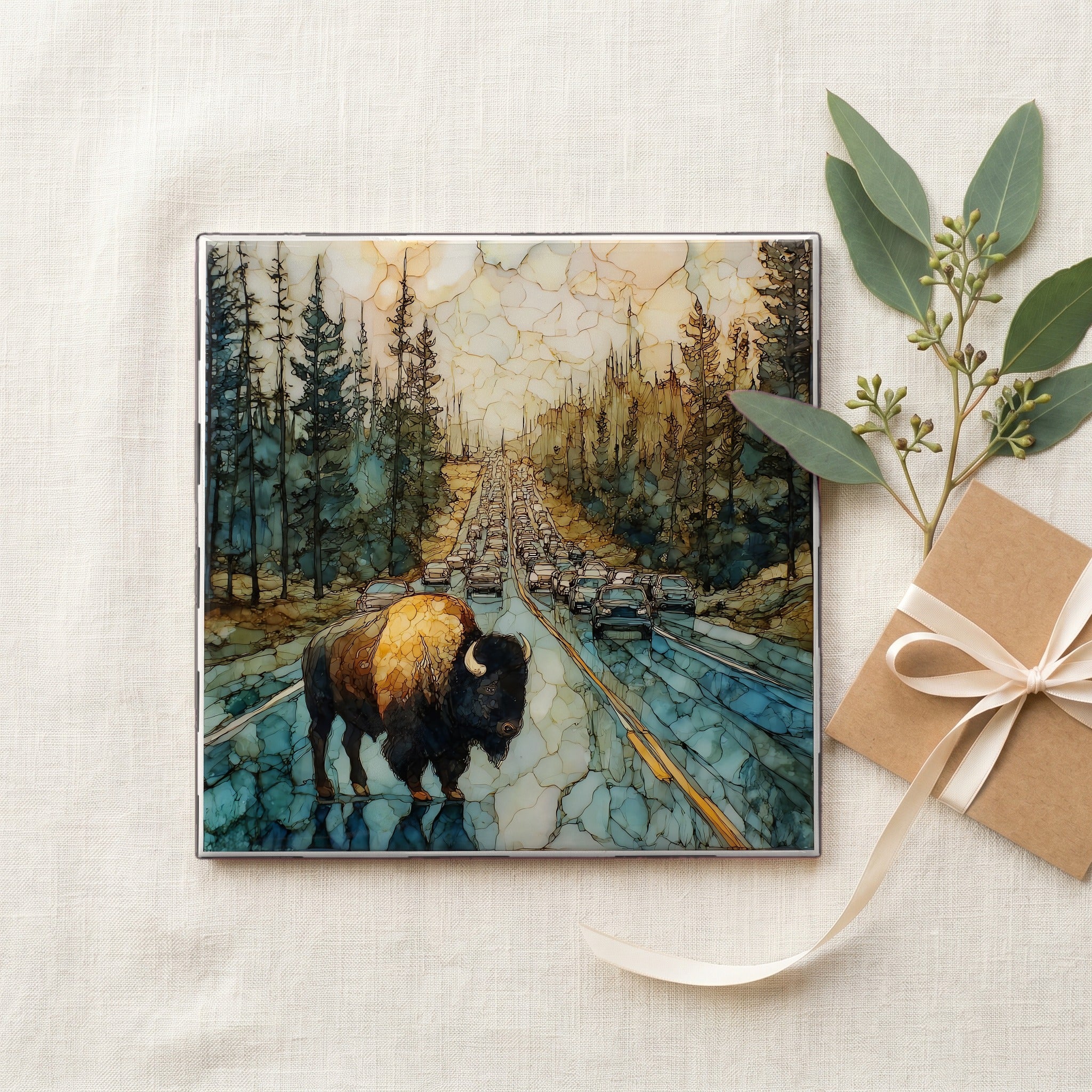 a Yellowstone bison bull — gifting