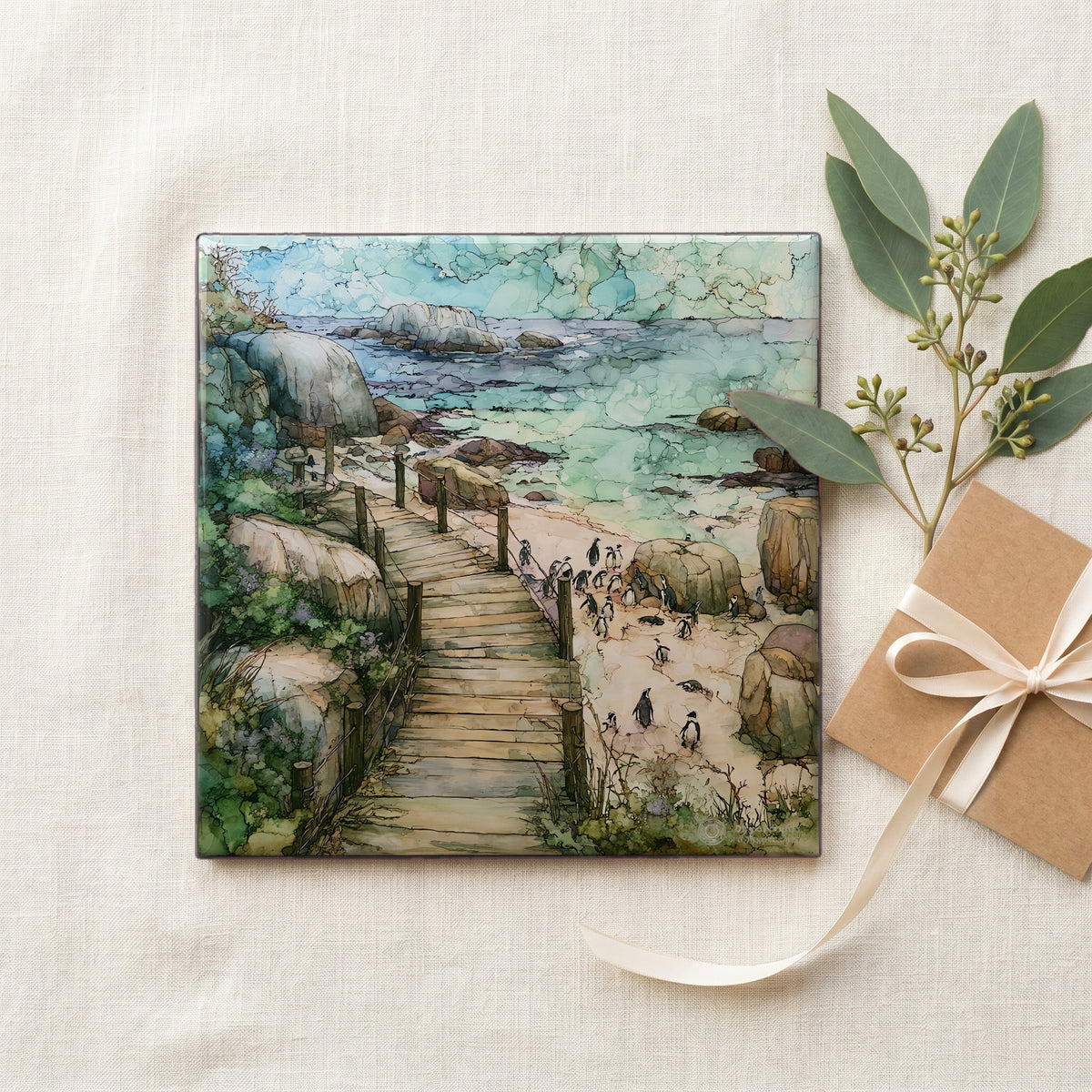 a wooden boardwalk overlooking — gifting