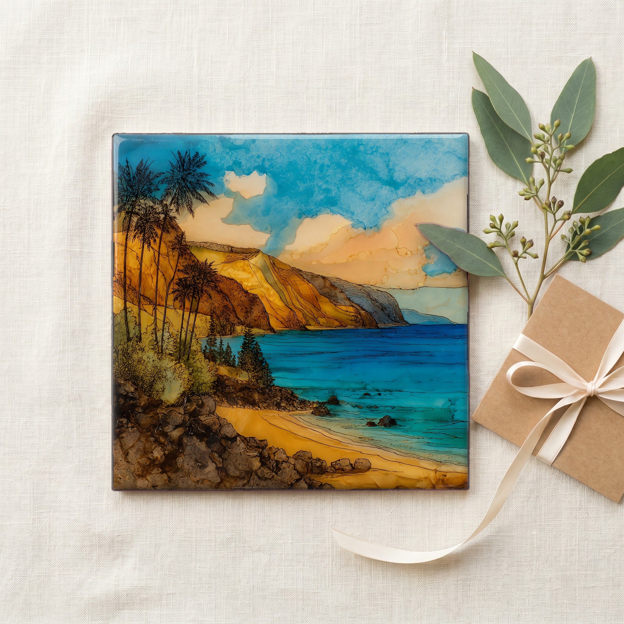 Kaiolohia Lanai Ceramic Art Tile — gifting
