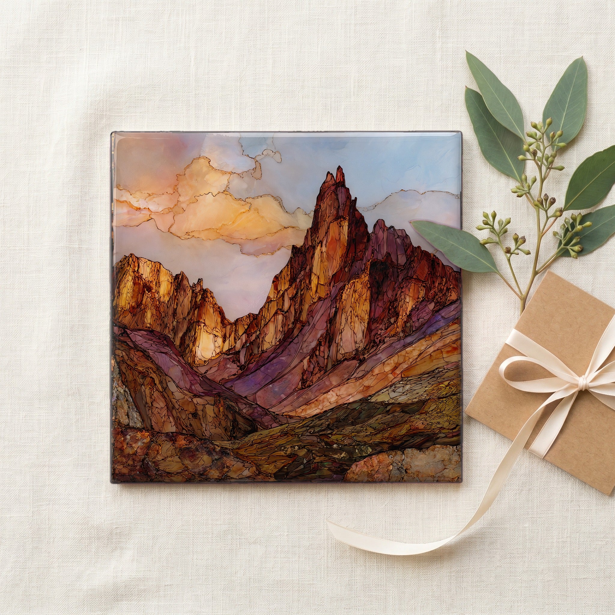 Castle Peak Elk Range Ceramic Art Tile — gifting