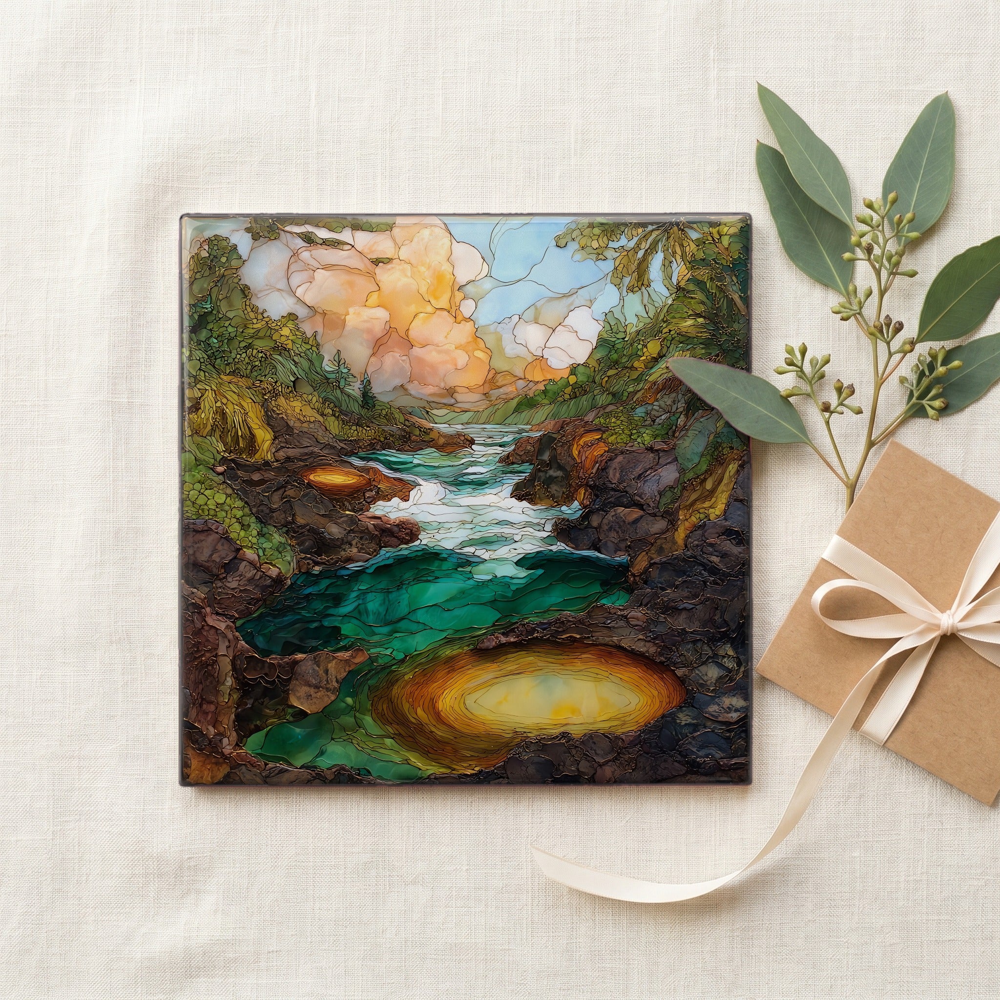 Boiling Pots Big Island Ceramic Art Tile — gifting