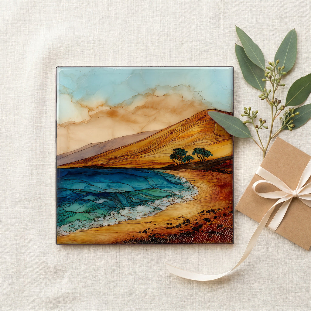 Big Beach Makena Maui Ceramic Art Tile — gifting