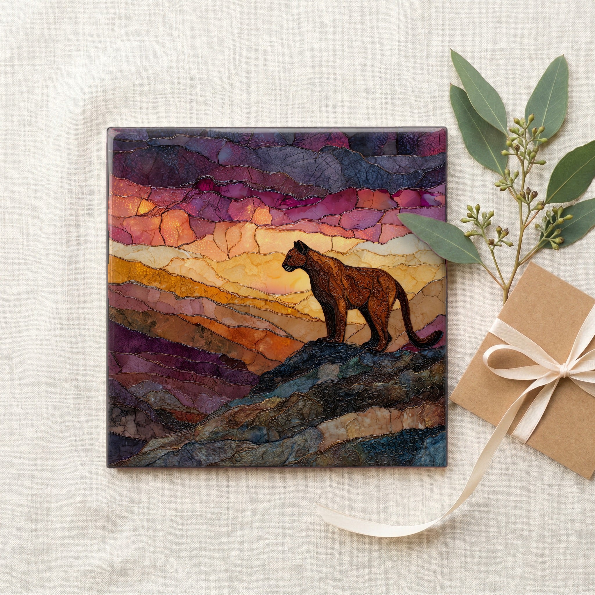 Mountain lion on Catalina ridge Santa Catalina Mountains — gifting