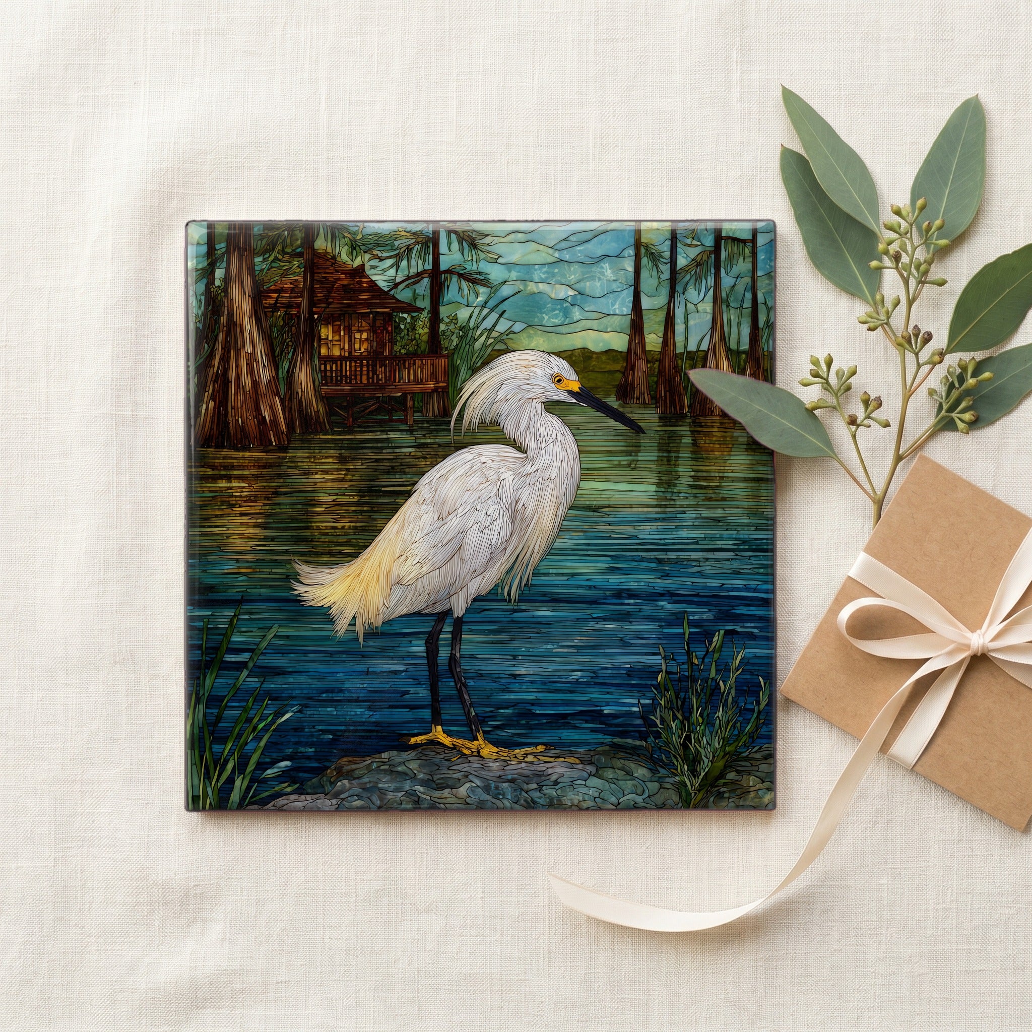 a snowy egret stalking — gifting