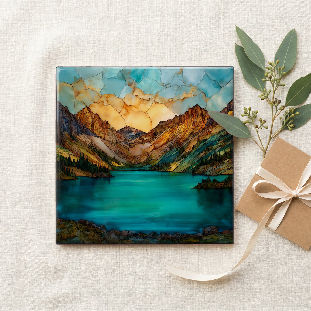 Ice Lake Basin turquoise San Juans Ceramic Art Tile — gifting