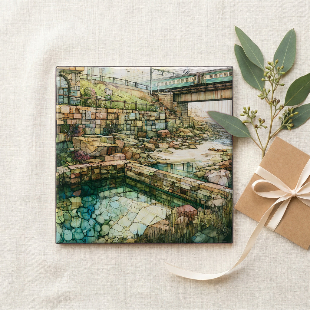 a stone tidal pool below a — gifting