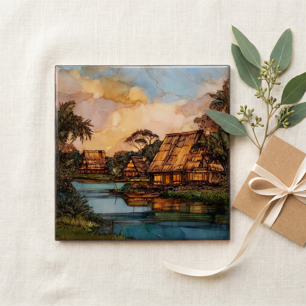 Kamokila Village Kauai Ceramic Art Tile — gifting