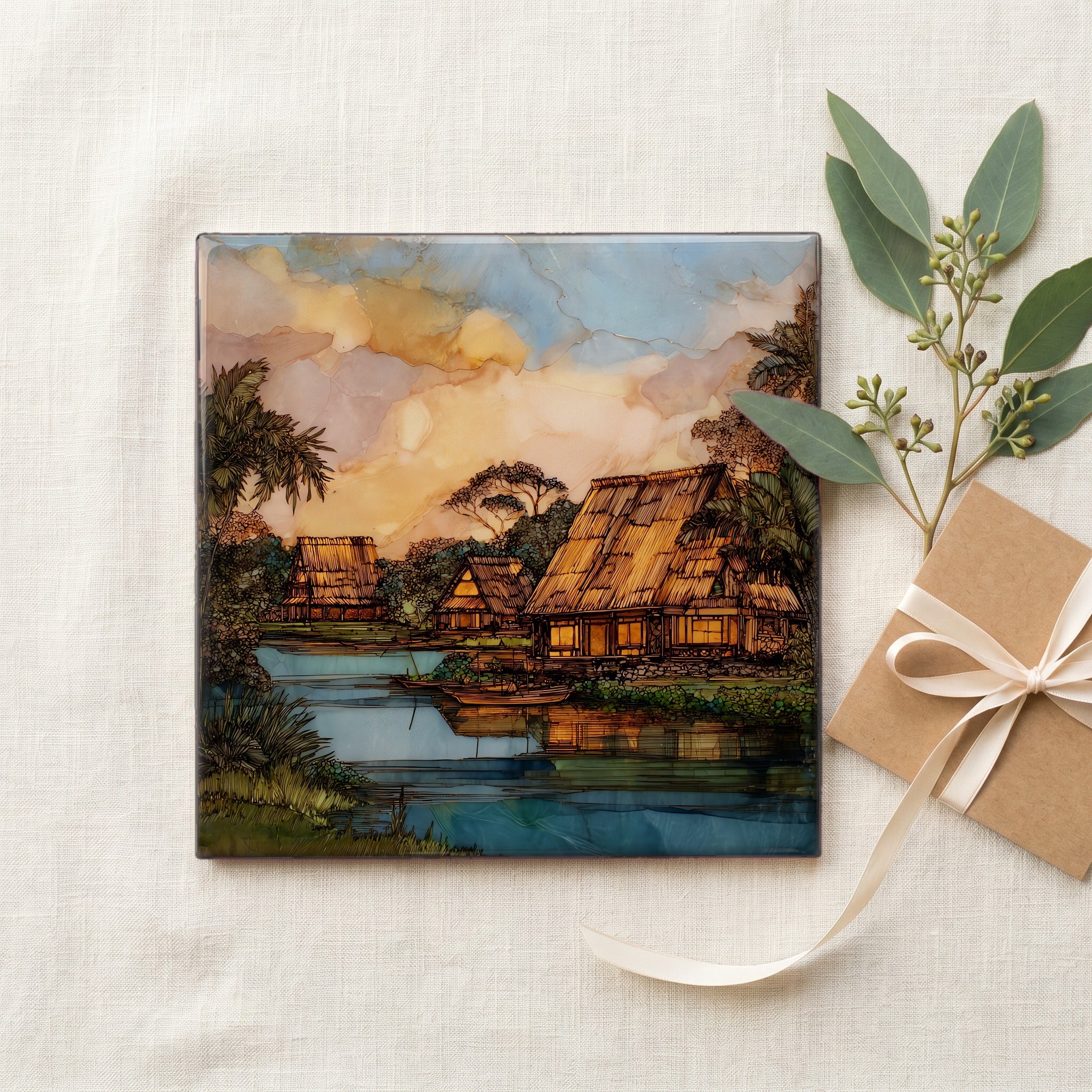 Kamokila Village Kauai Ceramic Art Tile — gifting