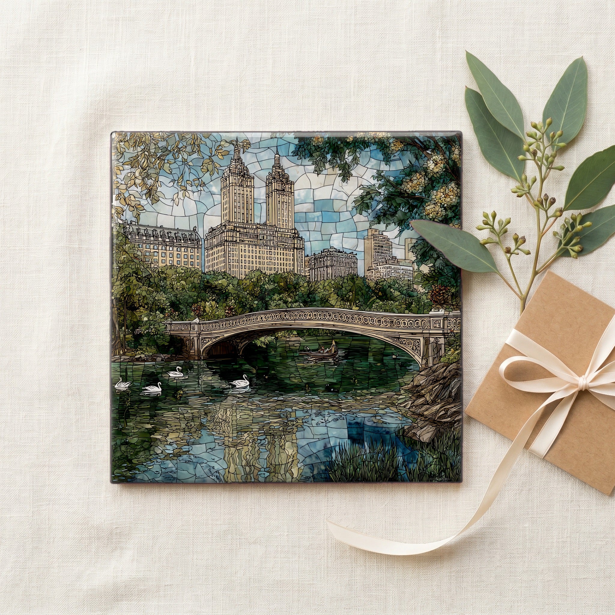 Bow Bridge arching over — gifting