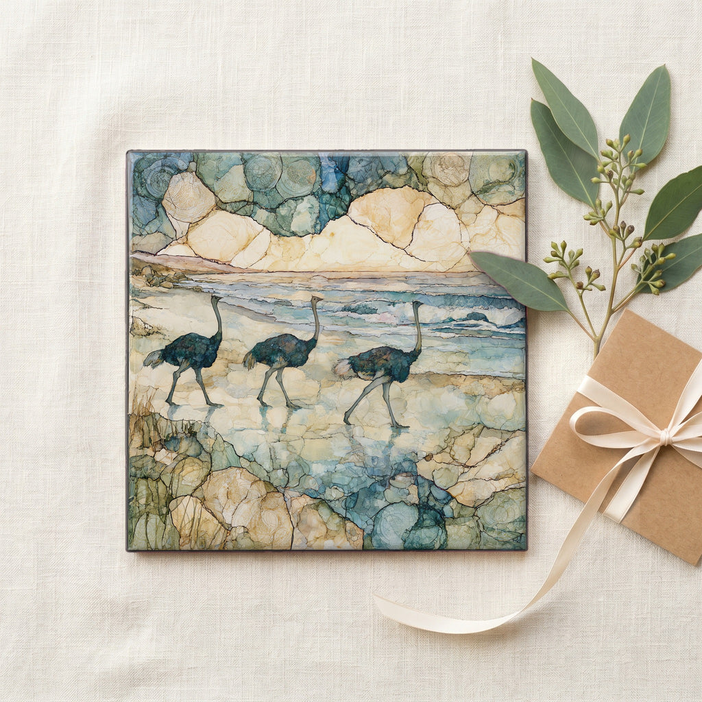 ostriches walking near the — gifting