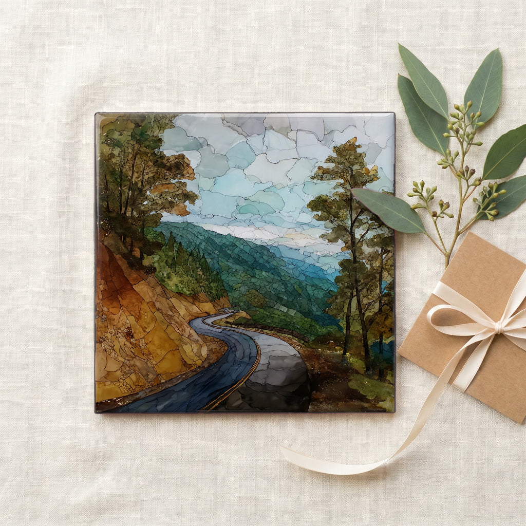 the Talimena Scenic Byway winding — gifting