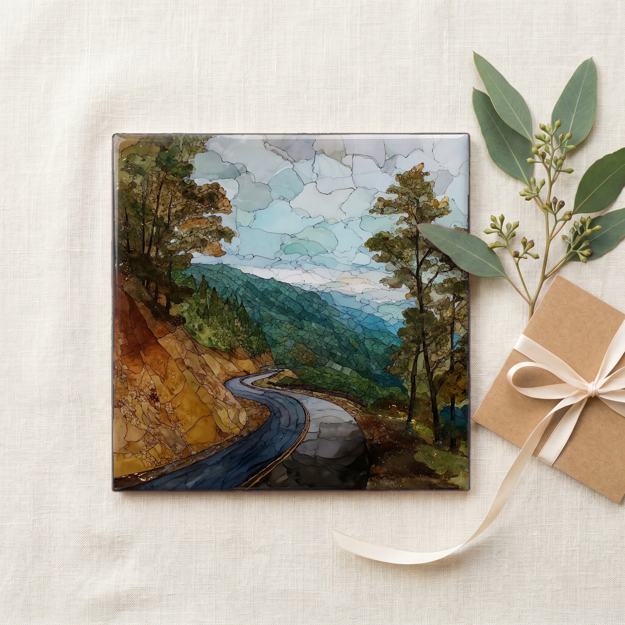 the Talimena Scenic Byway winding — gifting